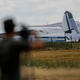 A Russian An-124 cargo plane transporting parts of the S-400 air defense system from Russia, after it landed at Murted Airfield on July 12, 2019 in Ankara, Turkey.